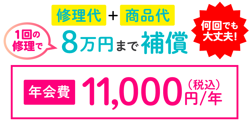 8万円まで保証